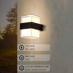 Cuboid Box 12W Modern Led Wall Light Wall Sconces Ip54 Outdoor Exterior Wall Lamp Fixture - thumbnail 3