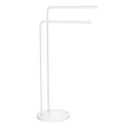 Beslagsboden White Stainless Steel Double Towel Rail (H)80Cm X (W)40Cm Freestanding Bathroom Twin Towel Holder