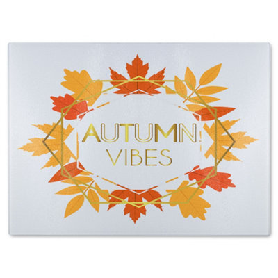 Benjamin Tate Design Autumn Vibes Glass Chopping Boarddesigner Style - image 1