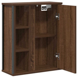 Vidaxl Bathroom Wall Cabinet With Mirror Brown Oak 50X21X60 Cm - thumbnail 5