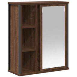 Vidaxl Bathroom Wall Cabinet With Mirror Brown Oak 50X21X60 Cm - thumbnail 2