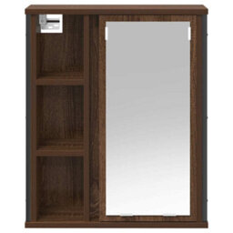 Vidaxl Bathroom Wall Cabinet With Mirror Brown Oak 50X21X60 Cm - thumbnail 6