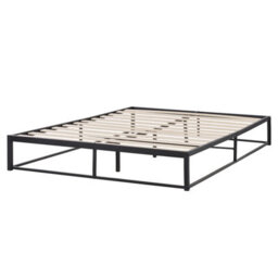 Wyld And Coco Industrial Modern Black Metal Bed Frame Eu King (5Ft3) - Headboard-Free, Solid Wood Slats, Matt Finish - thumbnail 5