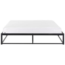 Wyld And Coco Industrial Modern Black Metal Bed Frame Eu King (5Ft3) - Headboard-Free, Solid Wood Slats, Matt Finish - thumbnail 3