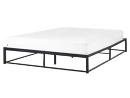 Wyld And Coco Industrial Modern Black Metal Bed Frame Eu King (5Ft3) - Headboard-Free, Solid Wood Slats, Matt Finish - thumbnail 2