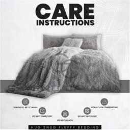 Gc Gaveno Cavailia Hug & Snug Teddy Fleece King Grey Duvet Cover With Matching Pillowcase Warm Fluffy Soft & Cosy Bedding Set - thumbnail 6
