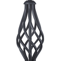 Happy Homewares Traditional Black Table Lamp Base With Twist Metal Stem Design And Inline Switch - thumbnail 2