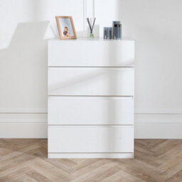 Home Treats 4 Chest Of Drawer Whitedeep Chest Of Wooden Drawers
