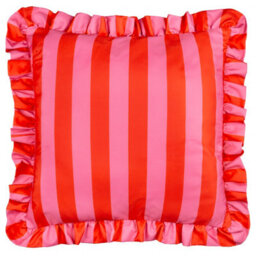 furn. Furn Palm Royale Stripe Ruffle Printed Outdoor Cushion Cover - thumbnail 1