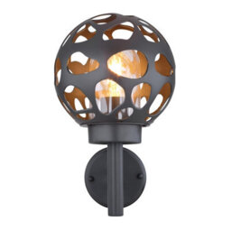 Luminosa Lighting Luminosa Hilario Outdoor Globe Wall Lamp Anthracite Ip44 1X E27 - thumbnail 3