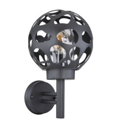 Luminosa Lighting Luminosa Hilario Outdoor Globe Wall Lamp Anthracite Ip44 1X E27 - thumbnail 2