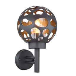 Luminosa Lighting Luminosa Hilario Outdoor Globe Wall Lamp Anthracite Ip44 1X E27