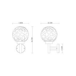 Luminosa Lighting Luminosa Hilario Outdoor Globe Wall Lamp Anthracite Ip44 1X E27 - thumbnail 6
