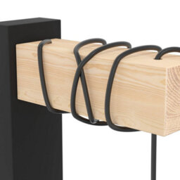 Eglo Townshend 5 Black/natural Wood Wall Light - Vintage Industrial Style 44078 (D) 24Cm - thumbnail 4