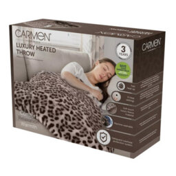 Carmen Electric Heated Throw Blanket Leopard Fleece 160X130Cm 9 Heat Settings - thumbnail 8