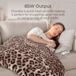 Carmen Electric Heated Throw Blanket Leopard Fleece 160X130Cm 9 Heat Settings - thumbnail 3