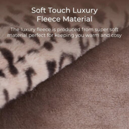 Carmen Electric Heated Throw Blanket Leopard Fleece 160X130Cm 9 Heat Settings - thumbnail 4