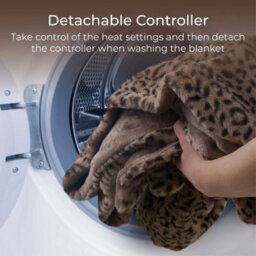 Carmen Electric Heated Throw Blanket Leopard Fleece 160X130Cm 9 Heat Settings - thumbnail 6