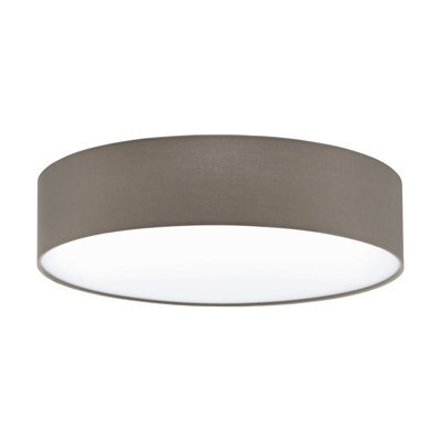 Stylish Flush Ceiling Light In Taupe And White With E27 Bulbs - image 1