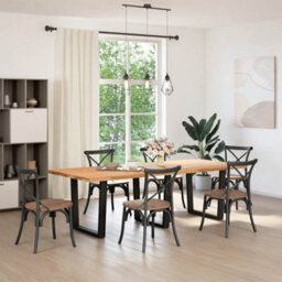 Berkfield Modern Dining Table Legs V-Shape 3 Pcs Black 80X(72-73.3) Cm Steel