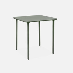 2-Seater Square Steel Garden Table Khaki Green - Sweeek - thumbnail 3