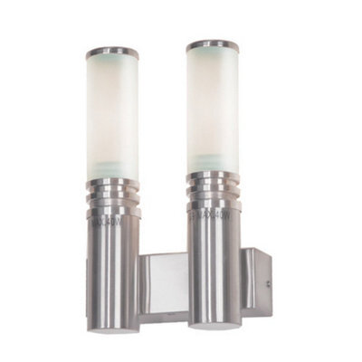 Luminosa Lighting Luminosa Inox 2 Light Outdoor Modern Wall Light Aluminum Ip44