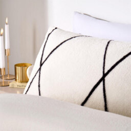 Ohs Diamond Check Teddy Fleece Bedding Set Duvet Cover With Pillowcase, Mono - Single - thumbnail 3