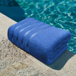 Casabella Bath Sheets 2 Pack Jumbo Bathsheet 90X180 Cm 100% Cotton Towels Quick Dry Super Soft Highly Absorbent Blue - thumbnail 2
