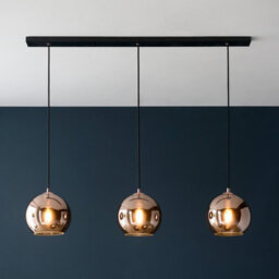 Luminosa Lighting Luminosa Boli 3 Light Triple Ceiling Pendant Copper Mirrored Glass - thumbnail 2