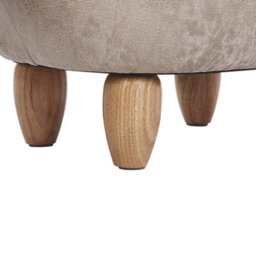 Beliani Elephant Footstool With Hidden Storage, Grey Faux Leather, Kid-Sized Pouffe - thumbnail 8
