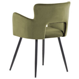 Beliani Set Of 2 Dining Chairs Sanilac Velvet Olive Green - thumbnail 6
