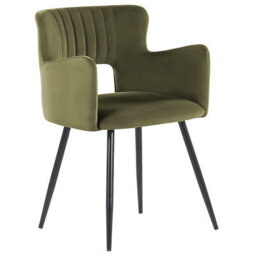 Beliani Set Of 2 Dining Chairs Sanilac Velvet Olive Green - thumbnail 5