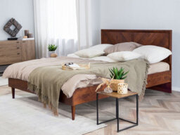 Beliani Bed Mialet 140 X 200 Cm (Eu Double) Dark Brown - thumbnail 2