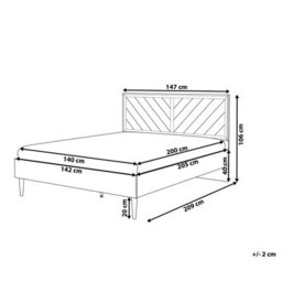 Beliani Bed Mialet 140 X 200 Cm (Eu Double) Dark Brown - thumbnail 3