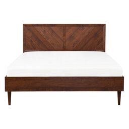 Beliani Bed Mialet 140 X 200 Cm (Eu Double) Dark Brown - thumbnail 4