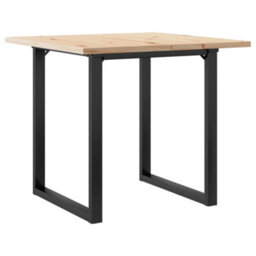 Berkfield Dining Table O-Frame 80X80X75.5 Cm Solid Wood Pine And Steel - thumbnail 2