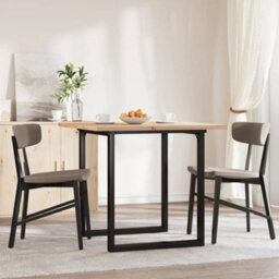 Berkfield Dining Table O-Frame 80X80X75.5 Cm Solid Wood Pine And Steel - thumbnail 3