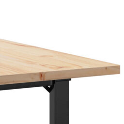Berkfield Dining Table O-Frame 80X80X75.5 Cm Solid Wood Pine And Steel - thumbnail 7