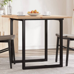 Berkfield Dining Table O-Frame 80X80X75.5 Cm Solid Wood Pine And Steel
