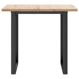 Berkfield Dining Table O-Frame 80X80X75.5 Cm Solid Wood Pine And Steel - thumbnail 4