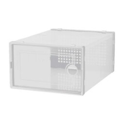 12X White Plastic Shoe Storage Boxes Drawer Stackable Foldable Durable Organiser