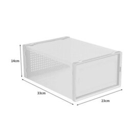 12X White Plastic Shoe Storage Boxes Drawer Stackable Foldable Durable Organiser - thumbnail 2