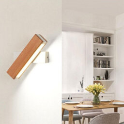 Wall Sconce Led Rotatable Wood Wall Mount Lamp White Warm White - thumbnail 2