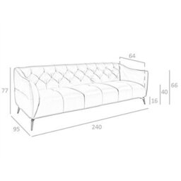 Angel Cerda Elegant Chesterfield 3-Seater Sofa In Premium Brown Leather - thumbnail 7