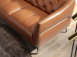Angel Cerda Elegant Chesterfield 3-Seater Sofa In Premium Brown Leather - thumbnail 4