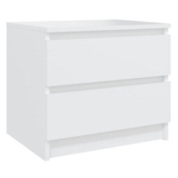 Berkfield Durable Bed Cabinets 2 Pcs White 50X39X43.5 Cm Engineered Wood - thumbnail 3