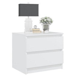Berkfield Durable Bed Cabinets 2 Pcs White 50X39X43.5 Cm Engineered Wood - thumbnail 6