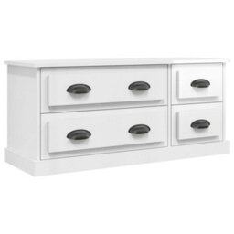 Walplus Tv Cabinet High Gloss White 100X35.5X45 Cm Engineered Wood - thumbnail 2