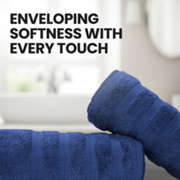 Casabella Bath Sheets 90X180 Cm 2 Pc Premium Quality 100% Combed Cotton 650 Gsm Bathsheet Set Quick Dry Towels Royal - thumbnail 4