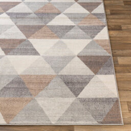 Livabliss Roma-Geometric Grey Brown White Living Dining Bedroom Rug 160 X 215 Cm Easy Care, Non Shedding - thumbnail 5